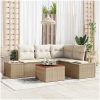 Trädgårdsoffaset 5 pcs Beige, vit vidaXL 55 x 55 x 37 cm – miniatyr 1