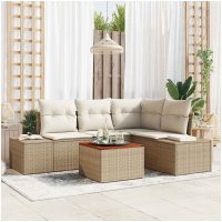 Trädgårdsoffaset 5 pcs Beige, vit vidaXL