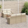 Trädgårdsoffaset 6 pcs Beige, vit Rör och tyg vidaXL 55 x 55 x 37 cm – miniatyr 3
