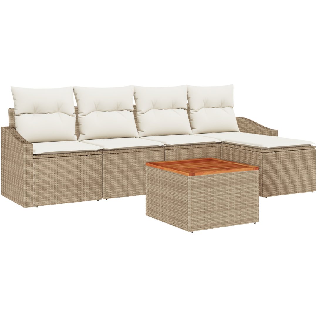 Trädgårdsoffaset 6 pcs Beige, vit vidaXL 55 x 55 x 37 cm – bild 2