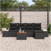 Trädgårdsoffaset 6 pcs Svart Rattan, trä vidaXL 55 x 55 x 37 cm – miniatyr 3
