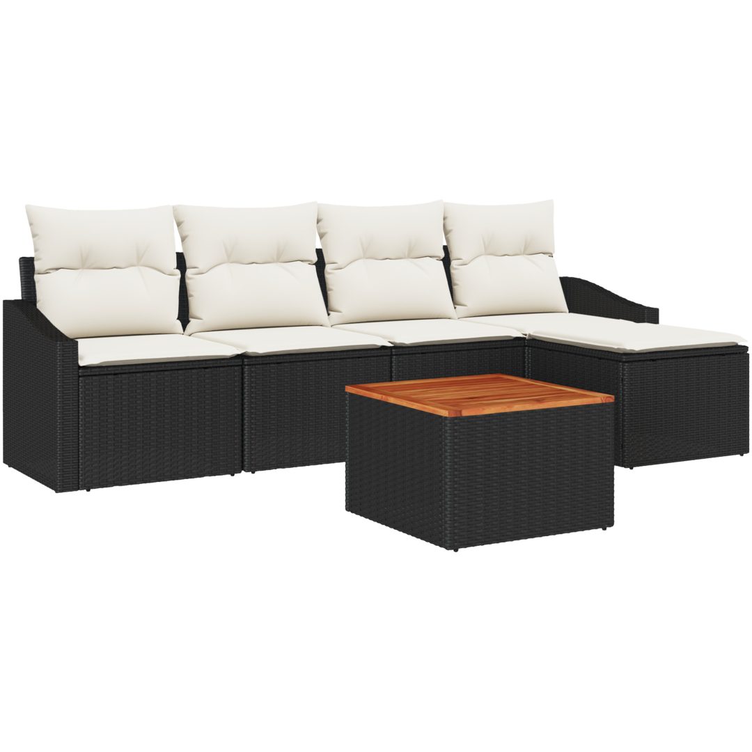 Trädgårdsoffaset 6 pcs Svart, vit vidaXL 55 x 55 x 37 cm – bild 2