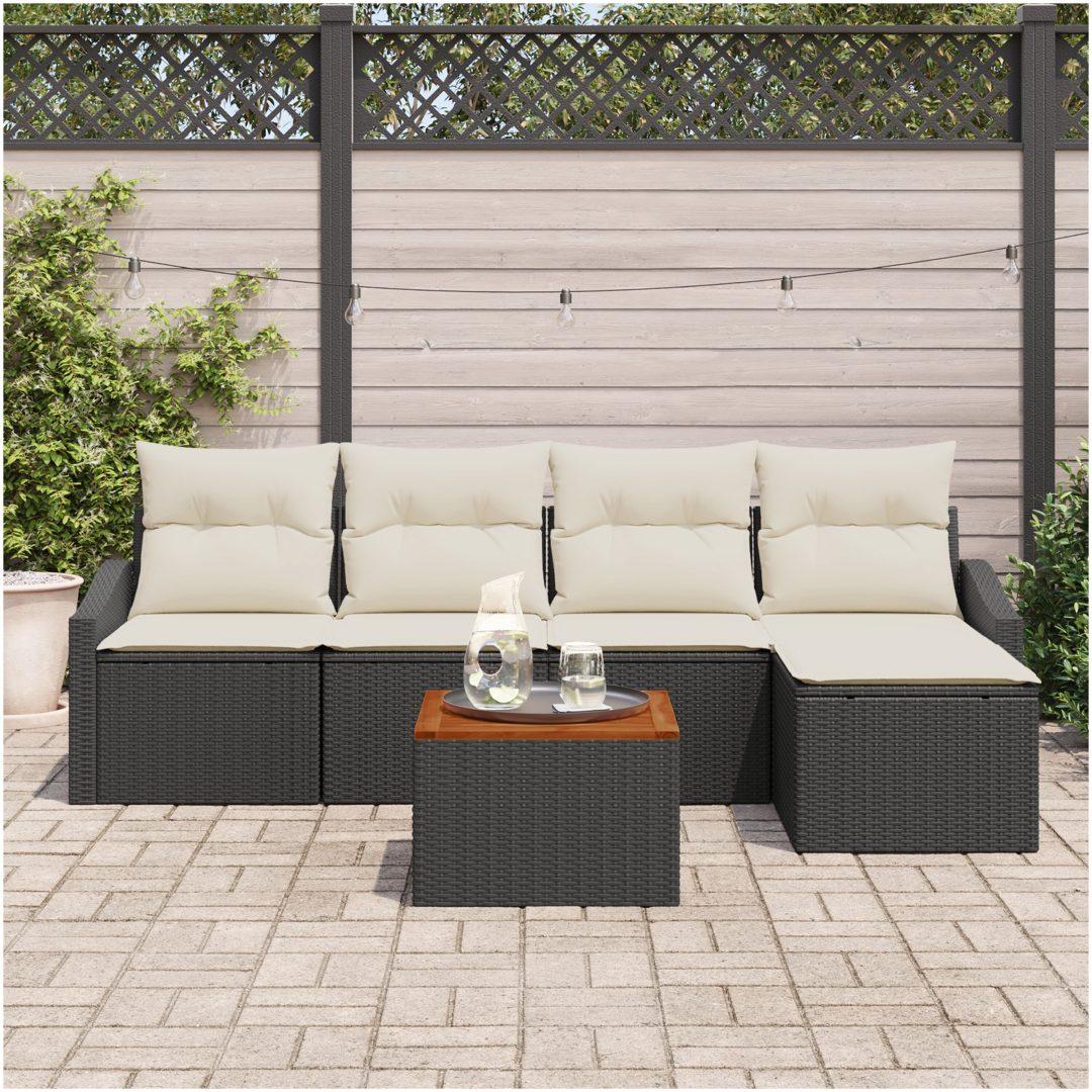 Trädgårdsoffaset 6 pcs Svart, vit vidaXL 55 x 55 x 37 cm – bild 3