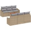Trädgårdsoffaset 7 pcs Beige, ljusgrå vidaXL 55 x 55 x 37 cm – miniatyr 2