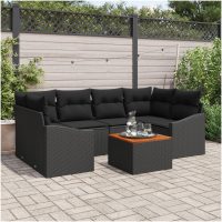Trädgårdsoffaset 7 pcs Svart vidaXL