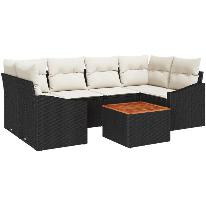 Trädgårdsoffaset 7 pcs Svart, vit vidaXL 55 x 55 x 37 cm – bild 2