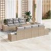 Trädgårdsoffaset 8 pcs Beige, ljusgrå vidaXL 55 x 55 x 37 cm – miniatyr 1
