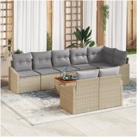 Trädgårdsoffaset 9 pcs Beige, ljusgrå vidaXL