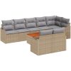 Trädgårdsoffaset 9 pcs Beige, vit vidaXL Medium - Stort – miniatyr 2