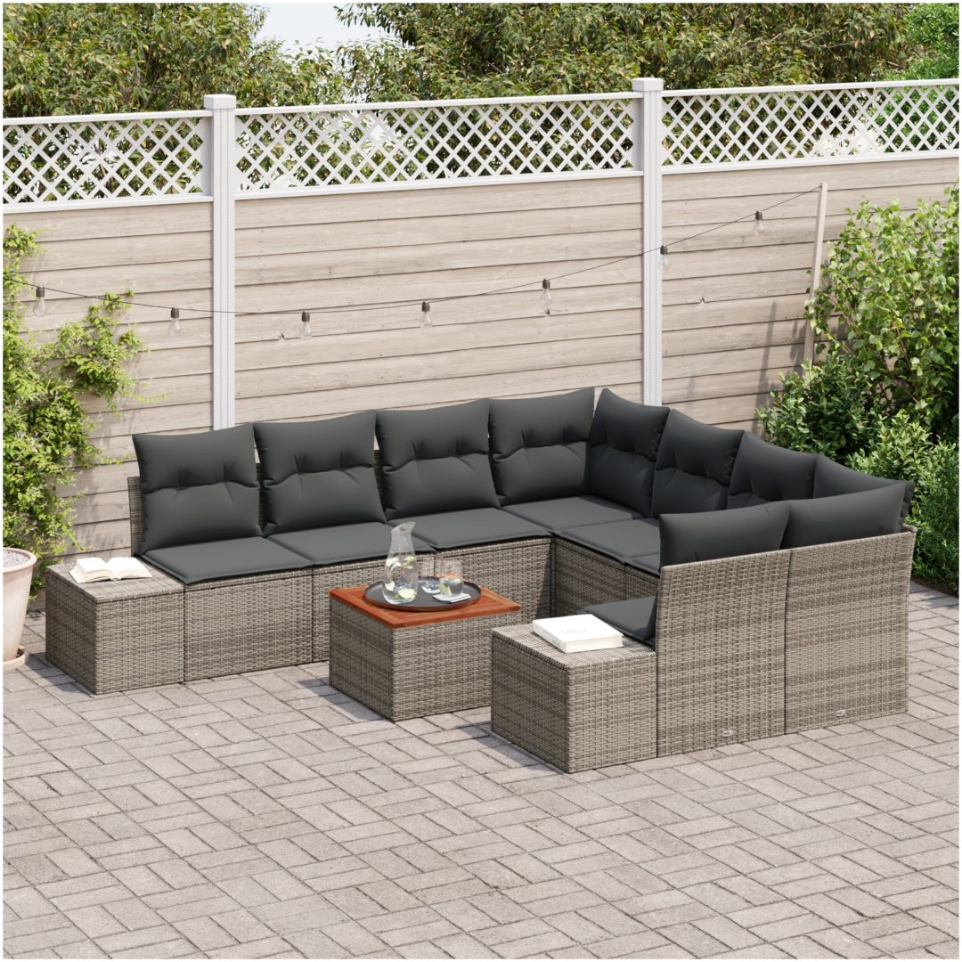 Trädgårdsoffaset 9 pcs Grå vidaXL 55 x 55 x 37 cm – bild 3
