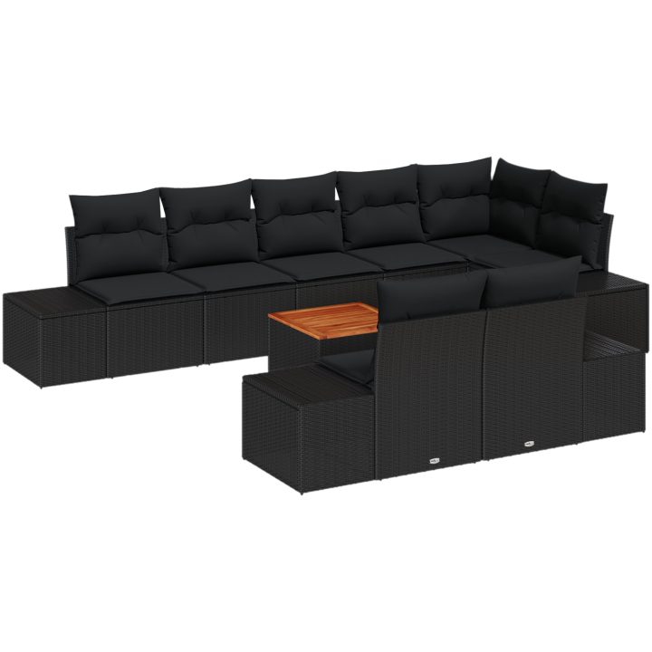Trädgårdsoffaset 9 pcs Svart vidaXL 55 x 55 x 37 cm – bild 2