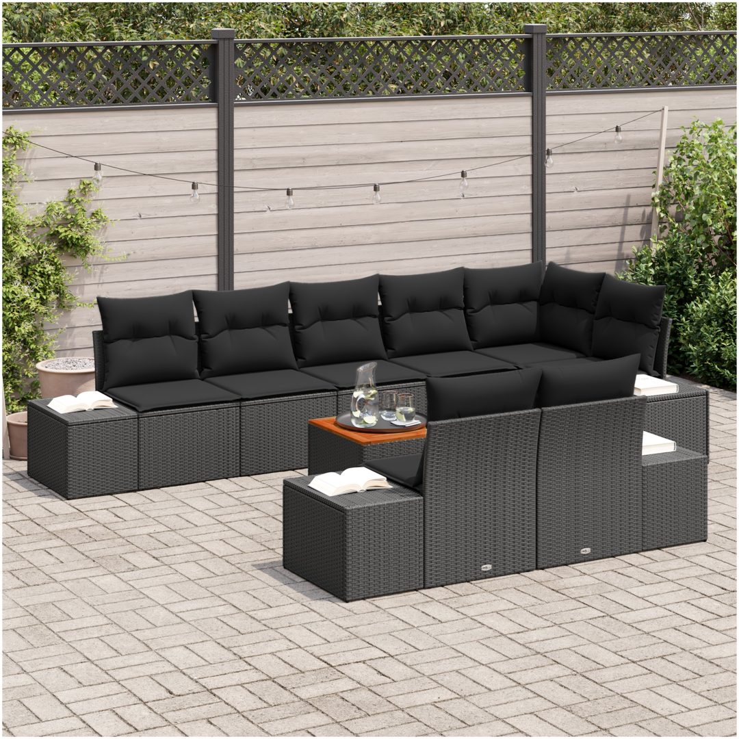 Trädgårdsoffaset 9 pcs Svart vidaXL 55 x 55 x 37 cm – bild 3