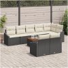 Trädgårdsoffaset 9 pcs Svart, vit Rotting vidaXL 55 x 55 x 37 cm – miniatyr 3