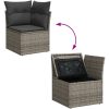 Trädgårdsoffaset grå 10 pcs Grå Rattans, polyester vidaXL Stor – miniatyr 12
