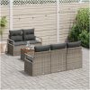 Trädgårdsoffaset Grå 6 pcs Grå Rattans, polyester vidaXL Medium – miniatyr 3