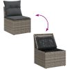 Trädgårdsoffaset Grå 6 pcs Grå Rattans, polyester vidaXL Medium – miniatyr 10