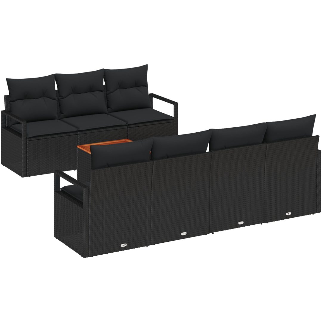 Trädgårdsoffasets 8 pcs Svart Rotting vidaXL Medium – bild 2