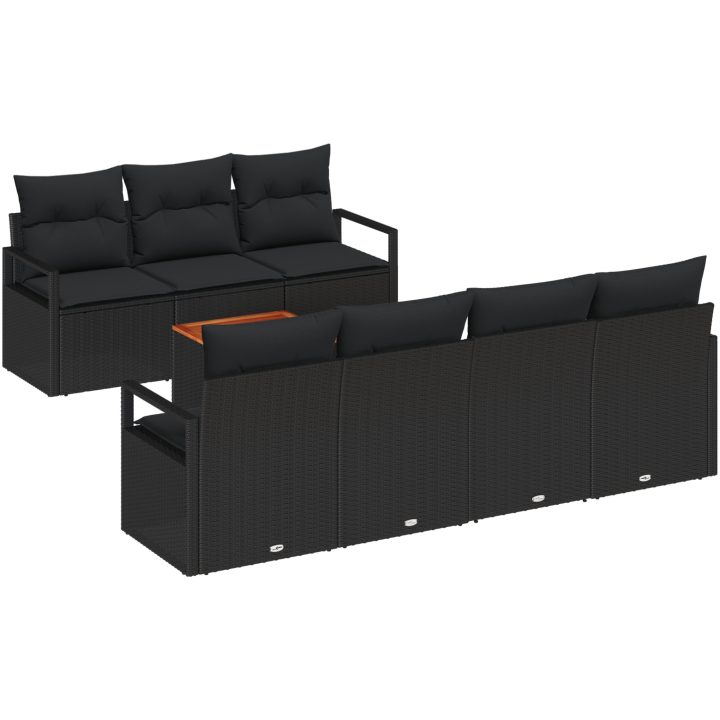 Trädgårdsoffasets 8 pcs Svart Rotting vidaXL Medium – bild 2