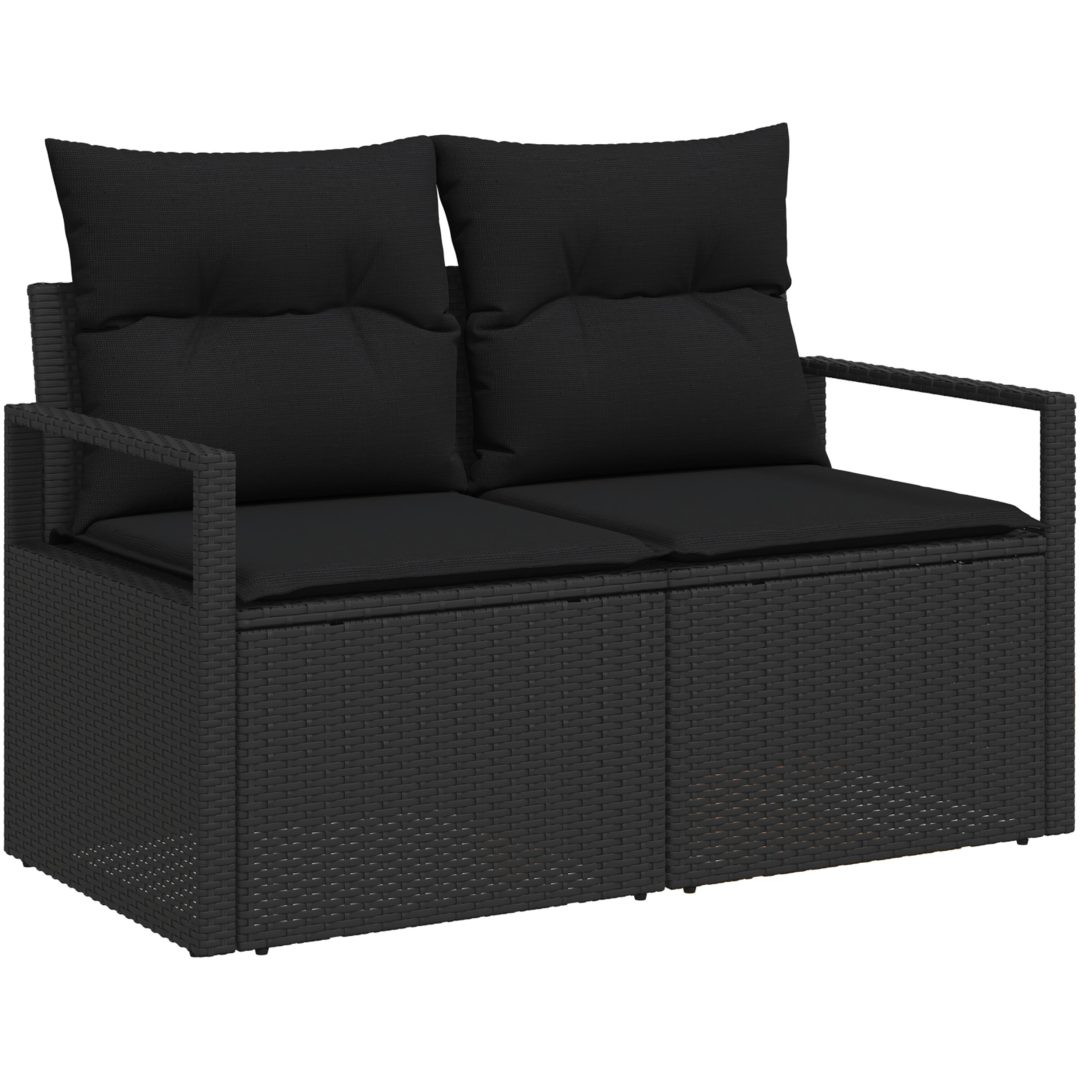 Trädgårdsoffasets 8 pcs Svart Rotting vidaXL Medium – bild 4