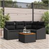 Trädgårdsoffasett 5 pcs Svart vidaXL 55 x 55 x 37 cm – miniatyr 1