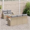Trädgårdsoffasett 6 pcs Beige, ljusgrå vidaXL Medium – miniatyr 3