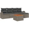 Trädgårdsoffasett 6 pcs Grå Polyrattan, Stål, Polyester vidaXL Medium – miniatyr 2