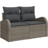 Trädgårdsoffasett 6 pcs Grå Polyrattan, Stål, Polyester vidaXL Medium – miniatyr 7
