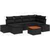 Trädgårdsoffasett 7 pcs Svart Konstrotting vidaXL 55 x 55 x 37 cm – miniatyr 2