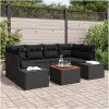 Trädgårdsoffasett 7 pcs Svart vidaXL 55 x 55 x 37 cm – miniatyr 1