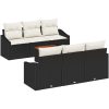 Trädgårdsoffasett 7 pcs Svart, vit vidaXL 55 x 55 x 37 cm – miniatyr 2