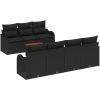 Trädgårdsoffasett 8 pcs Svart Rattans, polyester vidaXL 4 - Sits – miniatyr 2