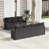 Trädgårdsoffasett 8 pcs Svart Rattans, polyester vidaXL 4 - Sits – miniatyr 1