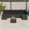 Trädgårdsoffasett 8 pcs Svart vidaXL 55 x 55 x 37 cm – miniatyr 3