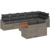 Trädgårdsoffasett 9 pcs Grå Rotting vidaXL 55 x 55 x 37 cm – miniatyr 2