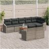 Trädgårdsoffasett 9 pcs Grå Rotting vidaXL 55 x 55 x 37 cm – miniatyr 3