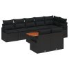 Trädgårdsoffasett svart 9 pcs Svart vidaXL Stor – miniatyr 2