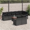 Trädgårdsoffasett svart 9 pcs Svart vidaXL Stor – miniatyr 3