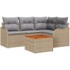 Trädgårdsoffgrupp 5 pcs Beige, ljusgrå vidaXL Medel till stor – miniatyr 2