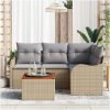 Trädgårdsoffgrupp 5 pcs Beige, ljusgrå vidaXL Medel till stor – miniatyr 3