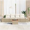 Trädgårdsoffgrupp 5 pcs Beige, vit Konstrotting vidaXL 55 x 55 x 37 cm – miniatyr 3