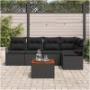 Trädgårdsoffmöblemang 6 pcs Svart Rattan, trä vidaXL Stor – miniatyr 3
