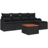 Trädgårdsoffor-set 6 pcs Svart vidaXL Femdelat set – miniatyr 2