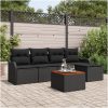 Trädgårdsoffor-set 6 pcs Svart vidaXL Femdelat set – miniatyr 3