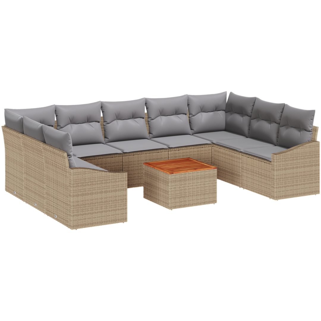 Trädgårdsoffset 10 pcs Beige, ljusgrå vidaXL 55 x 55 x 37 cm – bild 2
