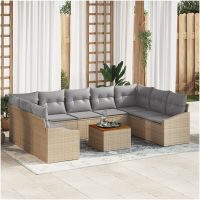 Trädgårdsoffset 10 pcs Beige, ljusgrå vidaXL