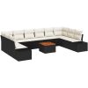 Trädgårdsoffset 11 pcs Svart, vit vidaXL 55 x 55 x 37 cm – miniatyr 2