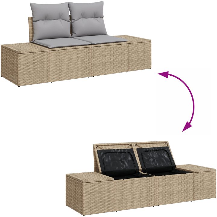 Trädgårdsoffset 5 pcs Beige, ljusgrå vidaXL 55 x 55 x 37 cm – bild 10