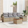 Trädgårdsoffset 6 pcs Beige, ljusgrå vidaXL 55 x 55 x 37 cm – miniatyr 1