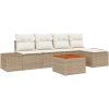Trädgårdsoffset 6 pcs Beige och vit vidaXL 55 x 55 x 37 cm – miniatyr 2