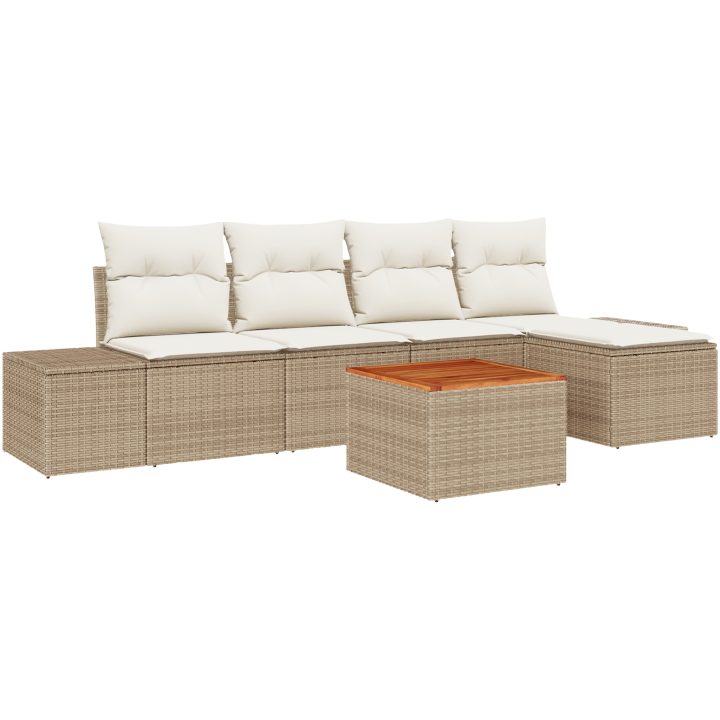 Trädgårdsoffset 6 pcs Beige och vit vidaXL 55 x 55 x 37 cm – bild 2